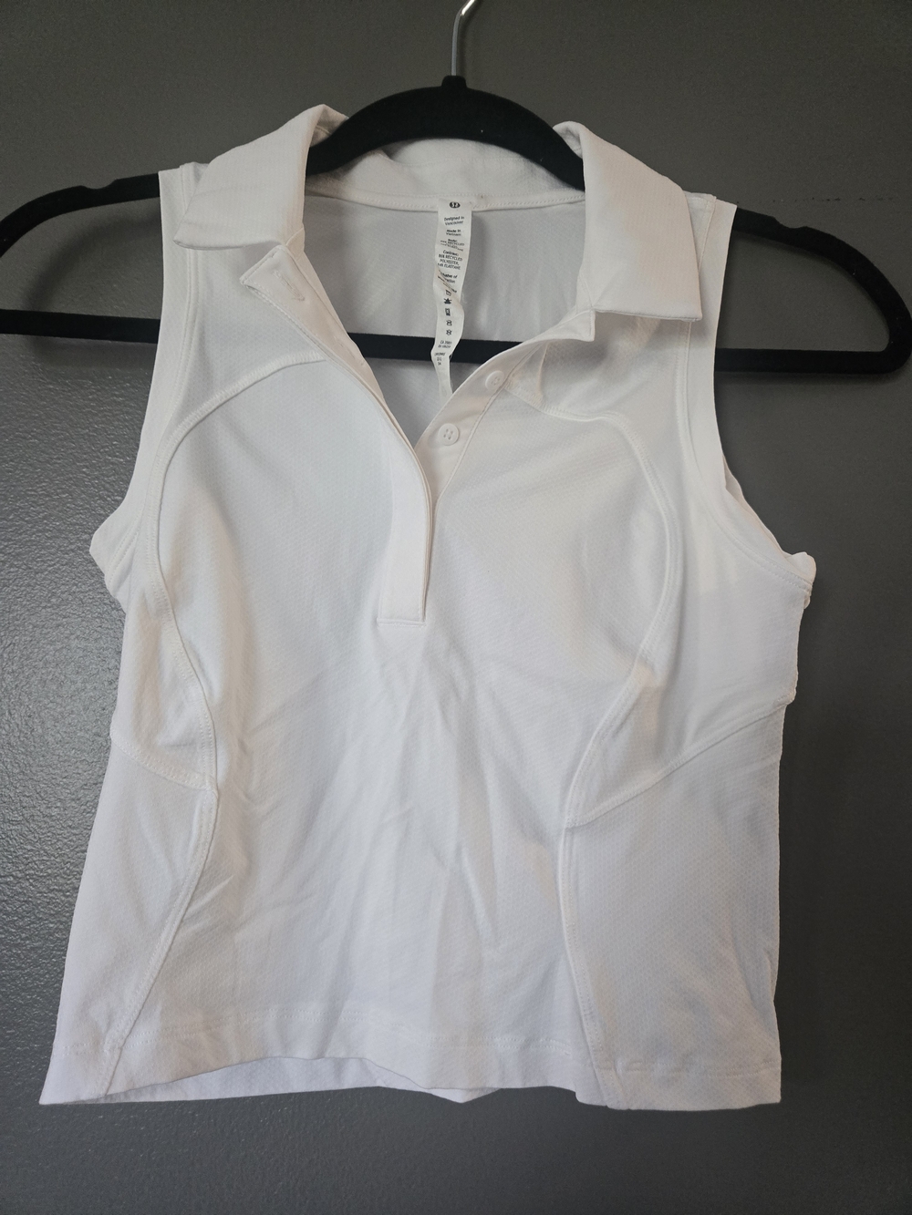 lululemon athletica White Sleeveless Polo Tank